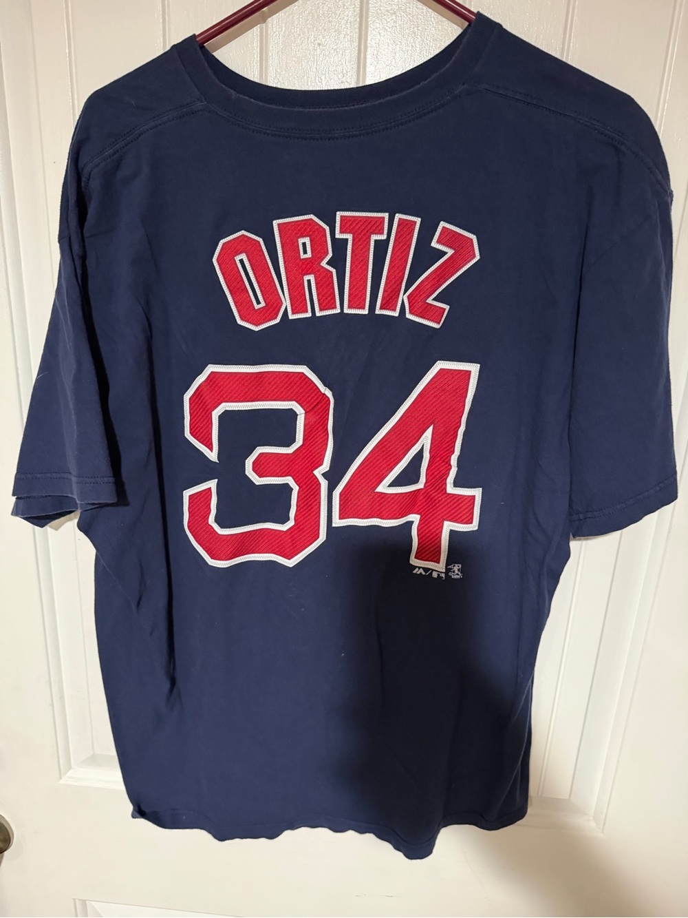 Men's Majestic Navy Short-Sleeve David Ortiz #34 Tee shirt